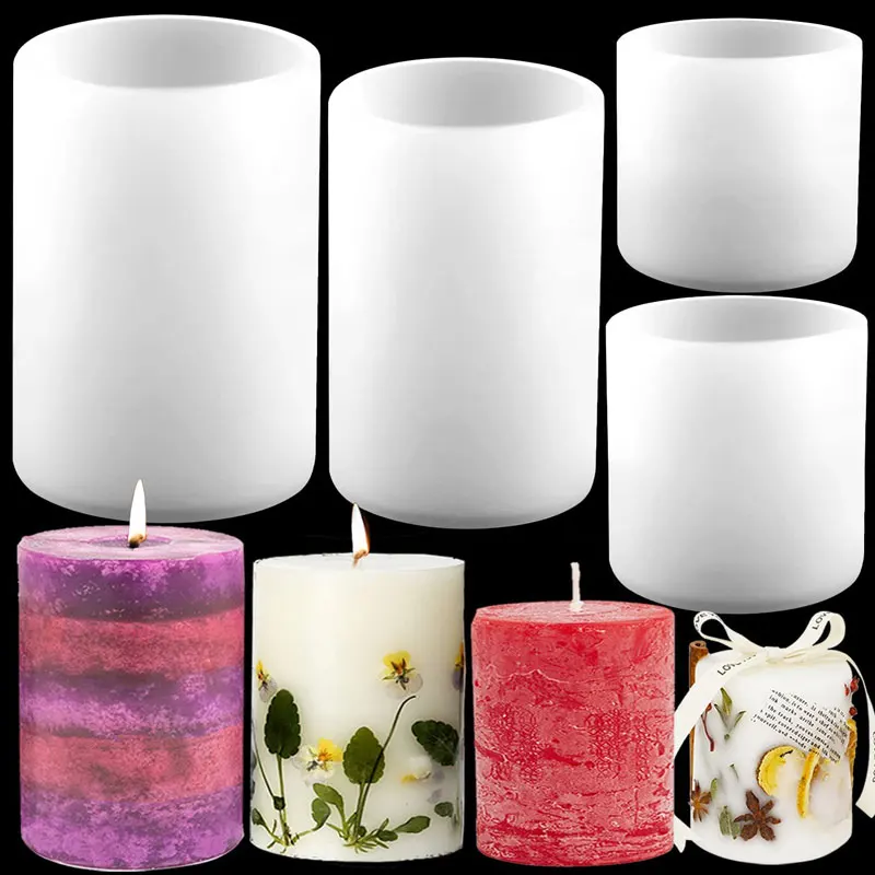 Candle Supplies In Bulk - Cylinder Silicone Candle Molds Resin Mould