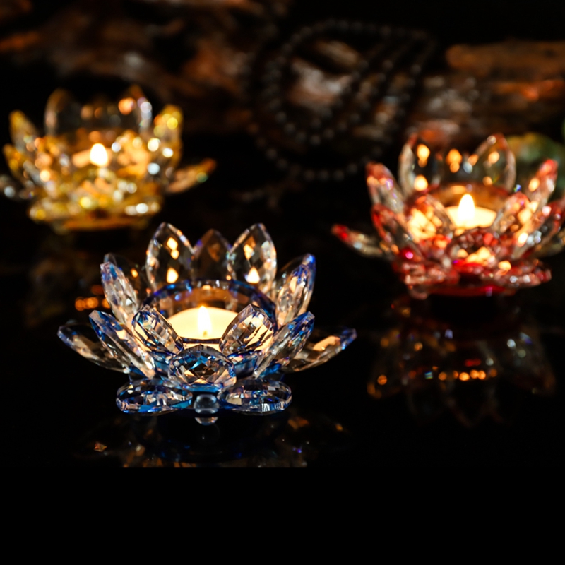 Handcrafts Crystal Lotus Flowe - Candle Glass Supplies 评论和价格