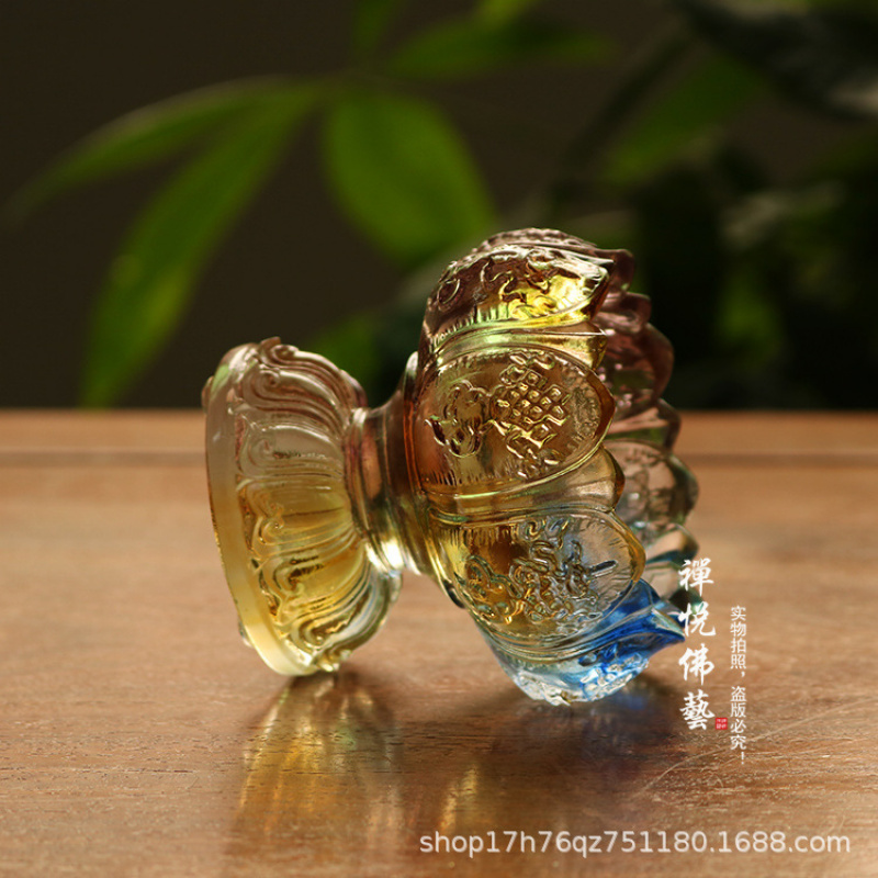 Glass Wealth Lotus Eight Auspi - Candle Glass Supplies 评论和价格
