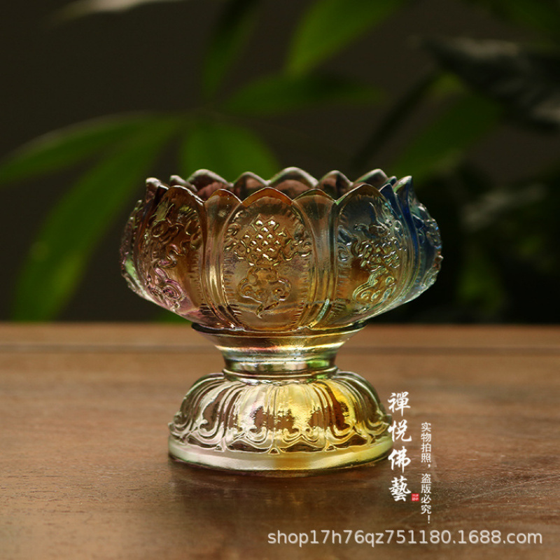 Glass Wealth Lotus Eight Auspi - Candle Glass Supplies 评论和价格