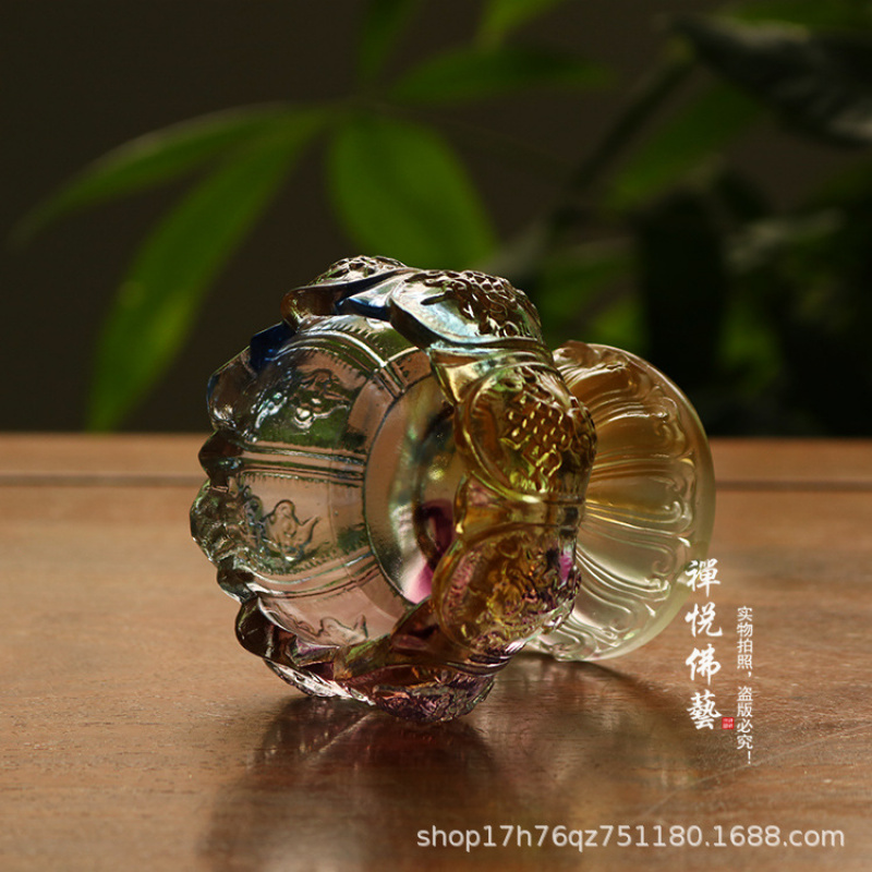 Glass Wealth Lotus Eight Auspi - Candle Glass Supplies 评论和价格