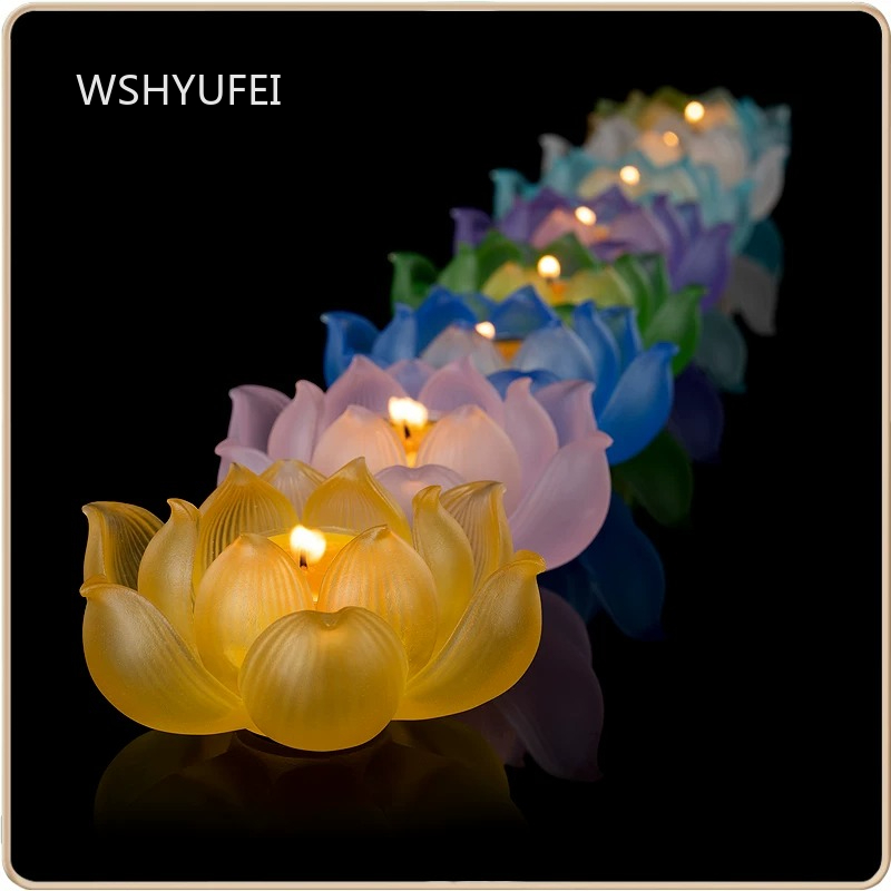 Glass Lotus Candlestick Househ - Candle Glass Supplies 评论和价格