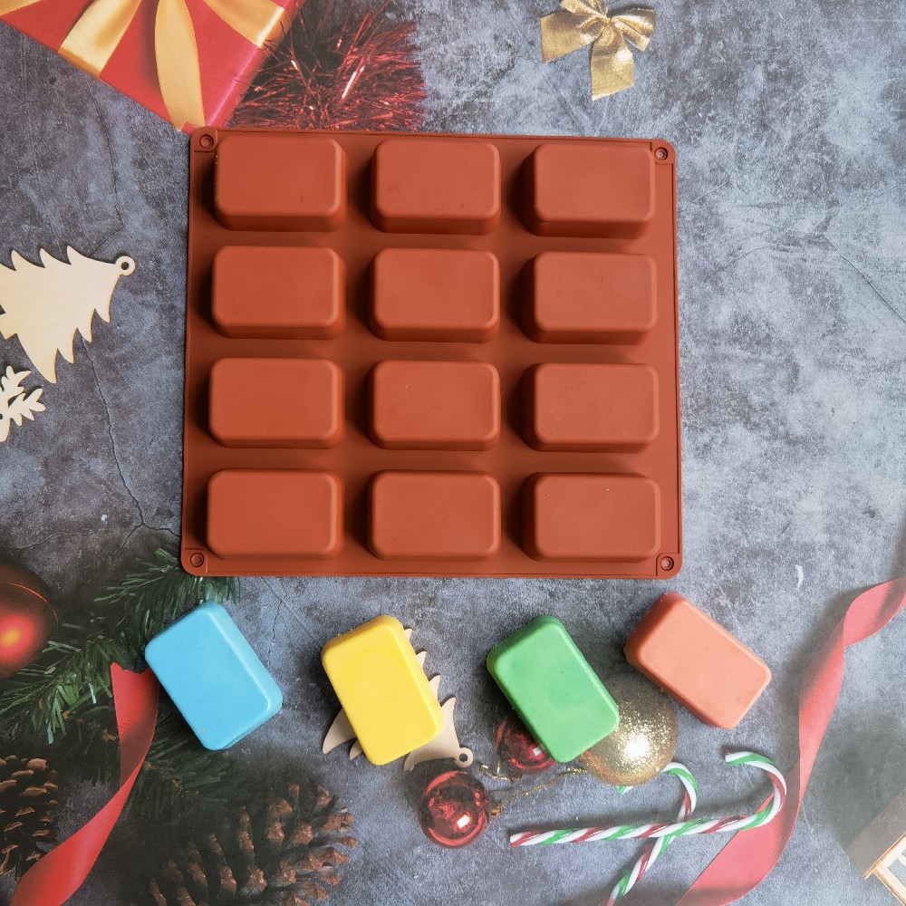 12 Cavity Square Silicone Soap - Candle Supplies In Bulk 评论和价格