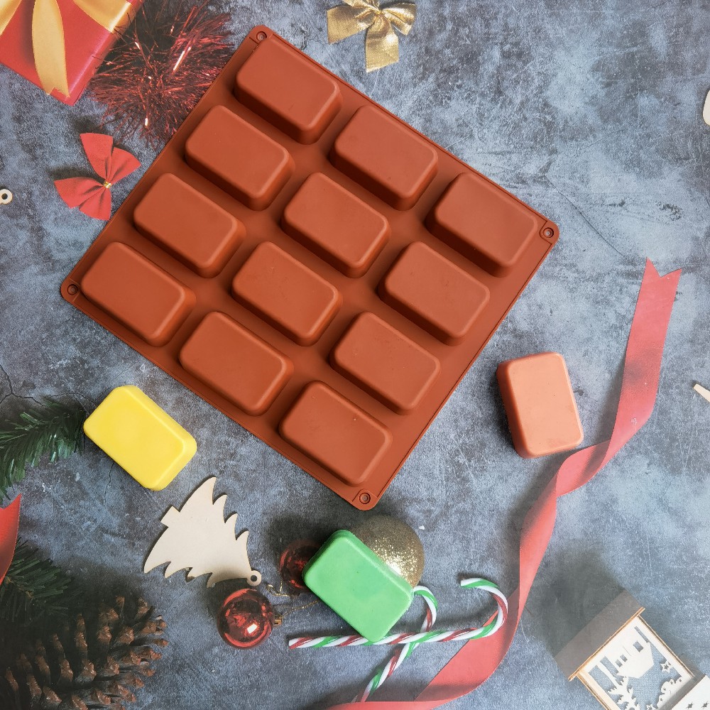 12 Cavity Square Silicone Soap - Candle Supplies In Bulk 评论和价格