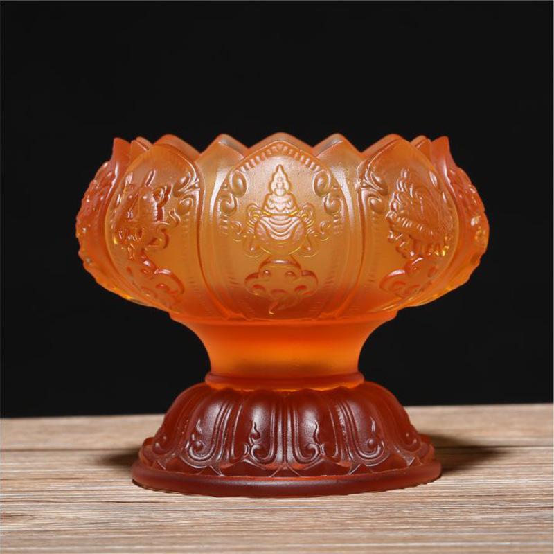 Glass Three-Dimensional Lotus  - Candle Glass Supplies 评论和价格