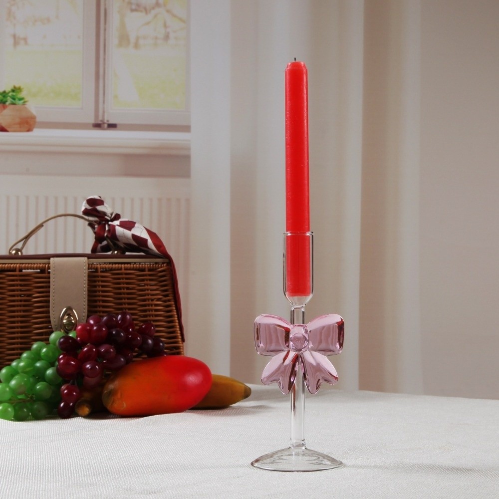 Clear Bow Candle Holder Tall G - Candle Glass Supplies 评论和价格